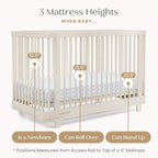 Delta Children Nest 4-in-1 Convertible Crib - Greenguard Gold Certified, Soft Beige