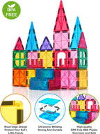 Jasonwell 57PCS Magnetic Tiles Building Blocks Set for Boys Girls Preschool Educational Magnet Construction Kit Stacking STEM Toys Christmas Birthday Gifts for Kids Toddlers 3 4 5 6 7 8 9 + Year Old