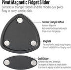 FREELOVE Pivot Magnetic Fidget Slider, Metal Worry Coin Haptic Clicker for Adults, Triangle Rotation Kinetic Toy Mechanical Sound EDC, Autism Sensory ADHD Anxiety Focus Meditation (Aluminum Black)