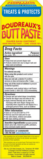 Boudreaux’s Butt Paste Original Diaper Rash Cream for Baby, Ointment With Zinc Oxide, 4 oz Tube