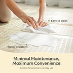 Extra Large Foldable Play Mat, Reversible Baby Play Mat with Edge Reinforcement, Non-Toxic & Waterproof Baby Mat for Floor, Foam Playmat for Infants Toddlers, Rainbow, Cloud & Moon, 47''x71''