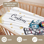 Personalized Baby Crib Bedding Set – Fun Space Theme Nursery Bedding Sets 3 Piece with Custom Name Blanket, Fitted Crib Sheet & Changing Pad Cover – Ideal Newborn Gift for Boys Girls