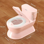 2-in-1 Toddler Potty Training Toilet - Larger Potty Chair & Detachable Training Seat for Boys & Girls Ages 1-3 with Flushing Sound, Wipes Storage, Toilet Paper Holder