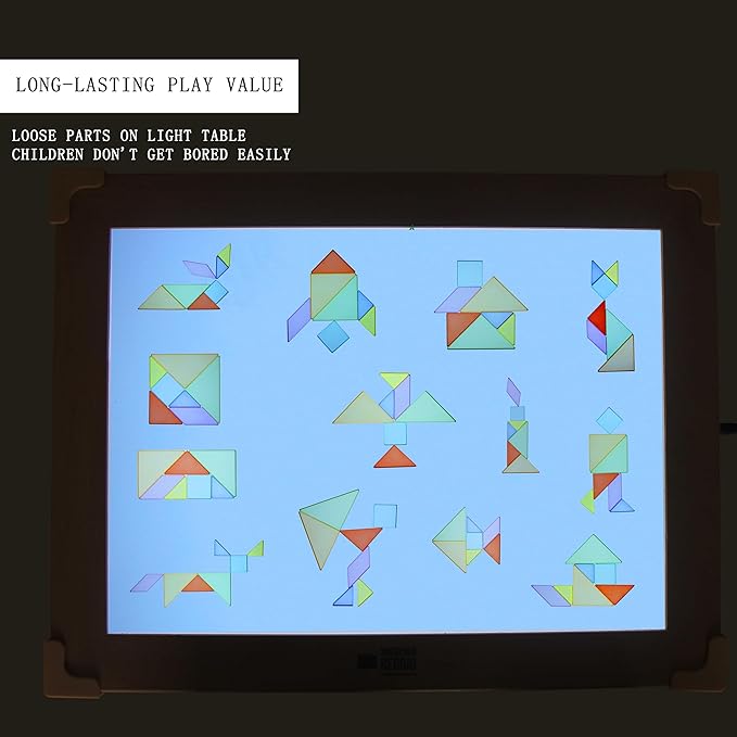 Light Experiment Loose Parts Learning Kit, Light Table Transparent Materials, STEAM Activitis for Kids 3+, Montessori & Reggio Inspired Kindergarten Preschool Classoom Accessary (Regular Size)