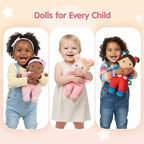 OUOZZZ Black Baby Doll for 1 Year Old Girl Gifts - First African American Baby Dolls Toys for Girl Birthday Christmas Plush Gift for Toddler 10"