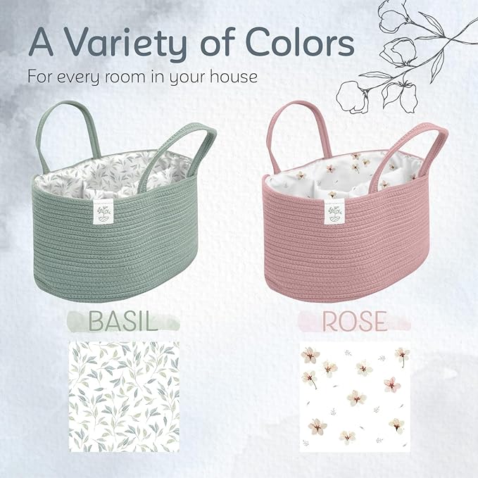 KiddyCare Diaper Caddy Nappy Organiser Changing Basket (Pink)