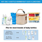 Breastmilk Cooler Bag with Ice Pack Fits 6 Baby Bottles Up to 5 Ounce, Baby Bottle Bag with Shoulder Strap for Nursing Mom Daycare, Cream