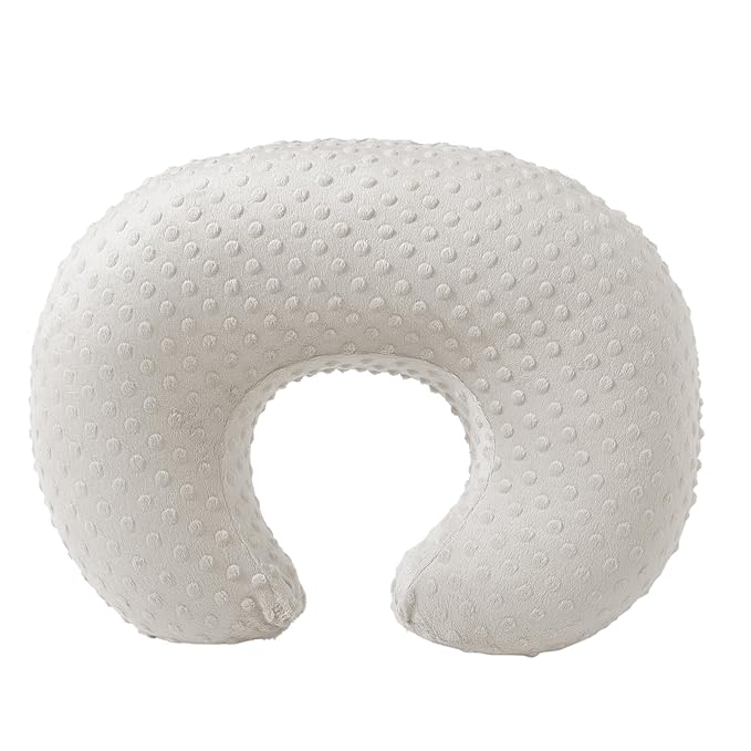 Baby Nursing Pillow and Body Positioner with Premium Slipcover for Breastfeeding for Baby Boys and Girls, Feeding Pillow with Breathable Comfortable Pillowcase (Sand)