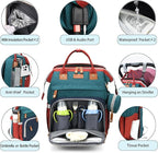 Diaper Bag Backpack, Multifunction Waterproof Diaper Bag for Baby, with Diaper Changing Station, Newborn Essentials Must Haves, Baby Portable Bag, Unisex, RGB
