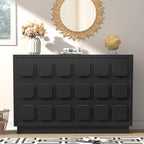 Anbuy Black Baby Dresser for Bedroom, Dresser for Baby with 6 Drawers, Storage and Organization Unit with Square Handles, for Nursery, Kids