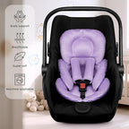 Infant Car Seat Insert for Newborn Girls Boys, Summer Mesh Baby Carseat Head Support with Strap Pads, Soft Reversible Baby Car Seat Insert Cushion Pad for Car Seat, Stroller, Bouncer, Swing, Purple