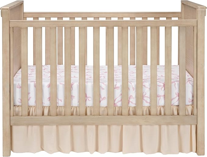 Lambs & Ivy Coquette Bows Aesthetic Pink Cotton Baby Fitted Crib/Toddler Sheet
