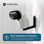 Motorola Nursery Video Baby Monitor with 2 Cameras, 5" Screen HD PIP1610, No WiFi, Wall Mount, Long Range, 2-Way Audio, Temperature Sensor, Motorized, Lullabies, PIP1610-2