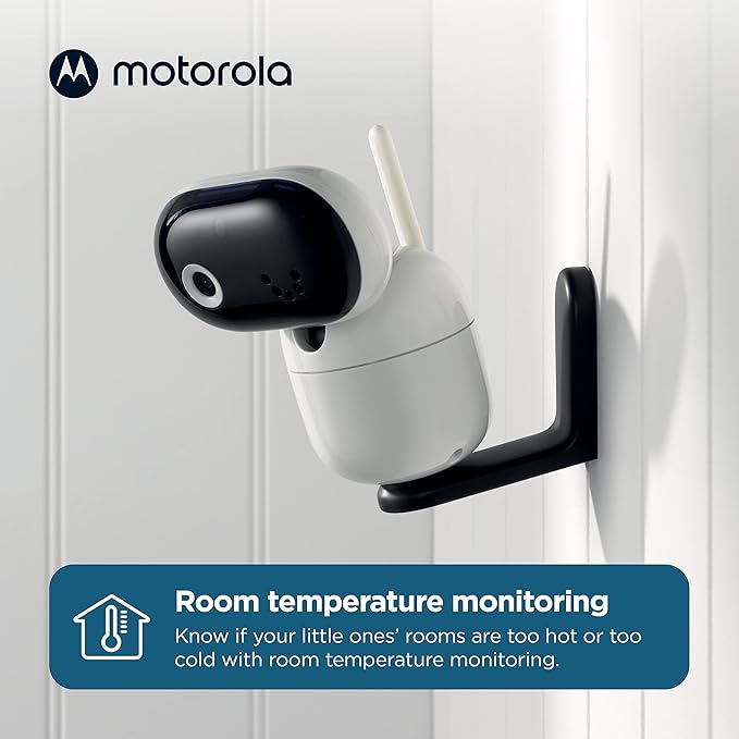 Motorola Nursery Video Baby Monitor with 2 Cameras, 5" Screen HD PIP1610, No WiFi, Wall Mount, Long Range, 2-Way Audio, Temperature Sensor, Motorized, Lullabies, PIP1610-2