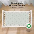 KeaBabies 2-Pack Organic Crib Sheets for Boys, Girls - 52x28 Fitted Crib Mattress Sheet Neutral, Breathable Jersey Cotton Cover for Baby Bed, Toddler Mattress, Soft & Cute Prints (Elly)
