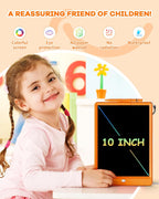 ORSEN LCD Writing Tablet 10 Inch, Colorful Doodle Board Drawing Tablet, Erasable Reusable Writing Pad, Educational for 3-8 Year Old Girls Boys(Orange)