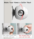 Baby Safety Door Knob Covers 4 Pack Baby Safety Door Handle Protector Child Proof Door Knobs Door Safety for Kids Universal Fit Easy Grip Lockable Design One Hand Operation for Parents No Tools Needed