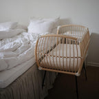 mushie Extra Soft Muslin Fitted Crib Sheet | 192 Thread Count | 28"x 52" (Falling Stars)