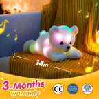 Glow Guards 14" Musical Light up Polar Bear Stuffed Animal,LED Singing Soft Plush Toy with Rainbow Night Lights&Lullaby Glow in The Dark,Birthday Children's Day Idael Gift for Toddler Kids