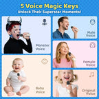 Karaoke Machine for Kids, Toys for 3-12 Years Old Girls Gifts, Kids Karaoke Microphone Machine Toy, Best Fun Christmas Birthday Gifts for 5 6 7 8 9 10 11 Years Teens Girl Boys Beige 2 Mic