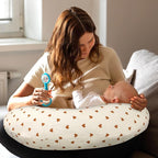 Hooyax Muslin Nursing Pillow Cover, Feeding Pillow Slipcover for Breastfeeding Moms, Soft and Breathable Infant Pillow Cover for Baby Boy and Girls (Heart)