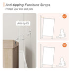 WAMPAT Beige Baby Dresser with 7 Drawers, Kids Dresser Wooden Dressers for Kids Room, Dressers Cabinet Storage Organizer for Bedroom, Children's Bedroom & Nursery