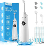 Nasal Irrigation System, Electric Sinus Cleaner Neti Pot Machine with 6 Tips,4 Modes for Sinus Rinse, Nasal Irrigator with 40 Nasal Saline Packets (1 Pack)