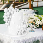 75 Pieces White Cake Balls Topper Decorations Foam Cupcake Topper Mini Balloon Cake Topper Picks for Cake Deco Birthday Party Wedding