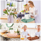 FEBSNOW 4 Pack Portable Refillable Baby Wipes Dispenser, Boho Style Rectangular EVA Wipes Case, Multicolor