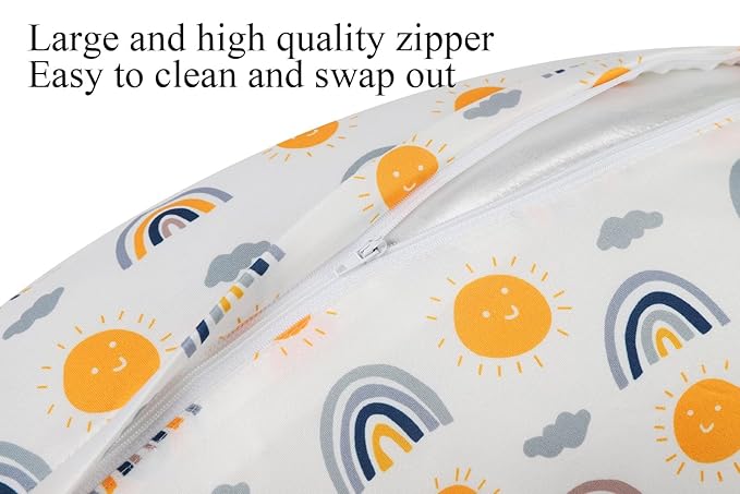 Nursing Pillow Cover Set 3 Pack Nursing Pillow Slipcovers for Moms Breastfeeding Moms, Ultra-Soft Stretchy Fit Standard Nursing Pillows Sun/Forest Deer/Dinosaur