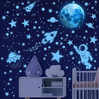 530 Glow in The Dark Stars Ceiling Stars Glow in The Dark Glow Moon and Space Wall Decals Astronaut Universe Galaxy Planet Wall Stickers Glowing Wall Stickers Kid Boys Living Room Decor