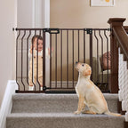 Mom's Choice-GROWNSY Baby Gate for Stairs, 30.5"-43" Pressure Mounted Pet Gate for Doorways-Auto Close Dog Gate for The House-Easy Installation & Walk Thru Wide Safety Gate
