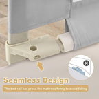 HONEY JOY Bed Rail for Toddlers, 47-Inch Extra Long, Portable Safety Bed Guard Rail w/Side Pocket, Toddler Bed Rails for Crib, King Queen Full Twin Size Bed Mattress (Gray, 2 Pack)
