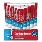 Zinc Oxide Ointment for Adults and Babies - 1 oz Diaper Rash Ointment, 12 Pack - Skin Protectant for Diaper Rashes, Cuts, and Burns