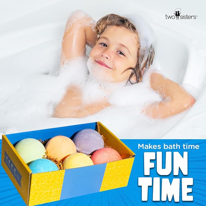 Pocket Beasts Bath Bombs for Kids with Surprise Inside (6 Pack) - Large Bubble Bath Bomb for Boys & Girls - Fruity Scent, Skin-Safe, USA Made, Birthday & Holiday Gift by Two Sisters