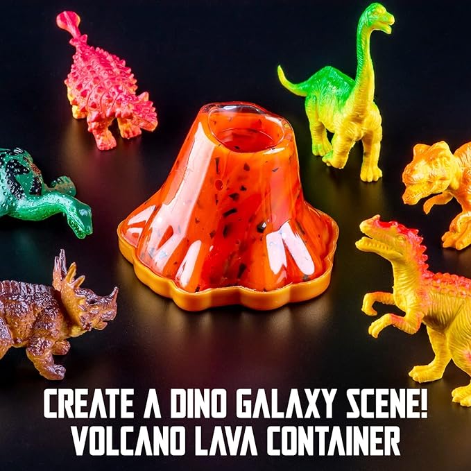 Original Stationery Dinosaur Galaxy Slime Kit for Boys - Multicolor Glow-in-The-Dark & Glitter Slime for Kids - DIY Craft & Birthday Gift