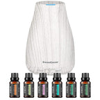 InnoGear Essential Oil Diffuser with Oils, 100ml Aromatherapy Diffuser with 6 Essential Oils Set, Aroma Cool Mist Humidifier Gift Set, Grey Wood Grain