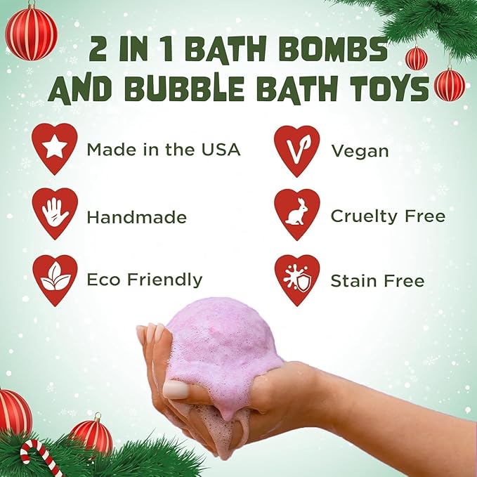 Mystical Bath Bombs for Girls and Boys with Surprise Toys Inside (6 Pack) - Large Bubble Bath Bombs for Kids - Fruity Scents, Fizzies, Made in USA, Mystic Animal - Ideal Holiday Gift by Two Sisters