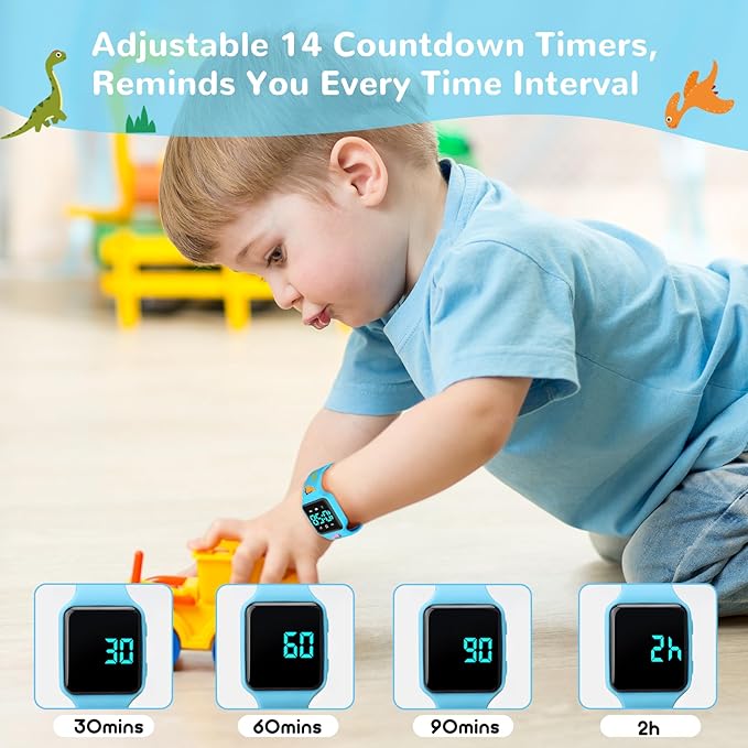 Potty Training Watch for Toddlers & Kids with Countdown, Flashing Lights, Fun Music or Vibration Alerts - Waterproof Interactive Toilet Training Reminder for Boys & Girls Ages 2-9