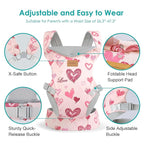 Baby Carrier Newborn to Toddler, Ergonomic Adjustable Toddler Carriers for 7-66 Lbs, Cozy Lightweight Infant Carrier with Neck Support, Baby Holder Carrier with Lumbar Support for Mom Dad