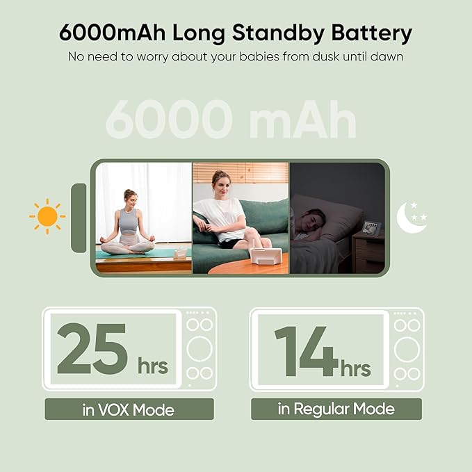 bonoch MegaView Baby Monitor with Camera and Audio, 7" 720P HD Video Baby Monitor No WiFi, 6000mAh Battery, VOX Mode, Auto Night Vision, Hack Proof, Remote PTZ, Baby Camera Monitor