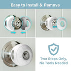 Child Proof Door Knob Covers (4 Pack), Toddler Door Locks, Baby Proof Safety Locks for Doors, Easy Install & No Tools Needed