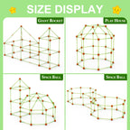 Fort Building Kit for Kids,STEM Construction Toys, Educational Gift for 3 4 5 6 7 8 9 10 11 12 Years Old Boys and Girls,Ultimate Creative Set for Indoor & Outdoors Activity,140 Pcs,Orange