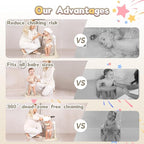 Baby Shower Stand, No-Assembly Baby Bath Stand with Enlarged Anti-Slip Base, Foldable Toddler Shower Standing Support, Soporte para Bañera de Bebe, Ideal Gift for Infant 6–36 Months (Brown)