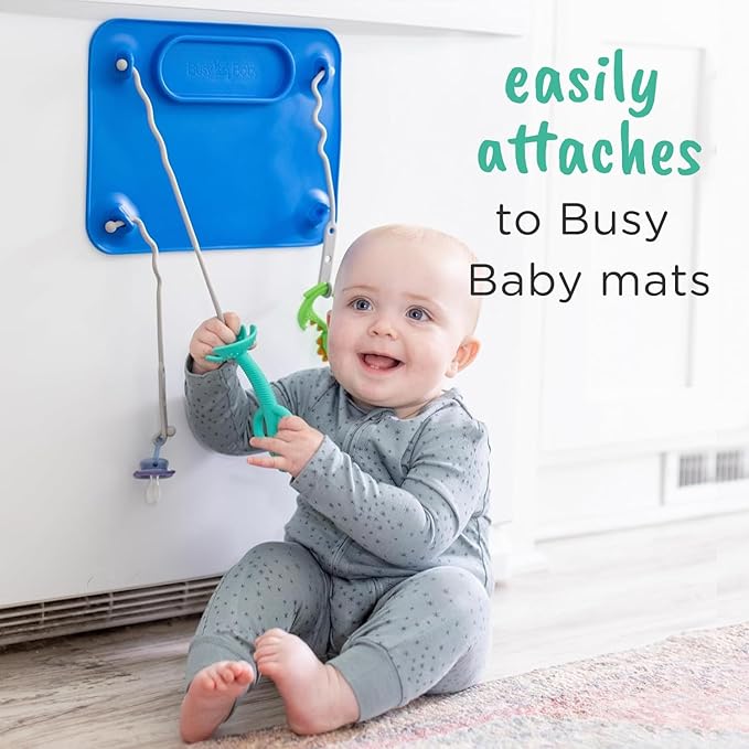 Busy Baby Teething Spoon - 2-in-1 Teether and Training Spoon for Self Feeding, Dishwasher Safe, BPA Free, Food Grade Silicone (Spearmint)