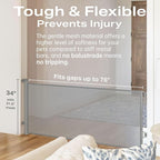 Cumbor 76" Wide Long Retractable Safety Gates for Stairs, Mesh Dog Gate for The House, 34" Tall Extra Wide Pet Gate for Dogs, Long Gates for Doorways, Hallways, Indoor/Outdoor(Gray)