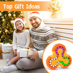 Magic Cube Bean Puzzle,Rotate and Puzzle,Stress and Anxiety Relief Fidget Toys,Brain Teasers Travel Games for Kids Teens Adults,Sensory Toys for Autistic ADHD,Pop Birthday Gift(Orange)