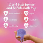 Princess Bath Bombs for Girls with Surprise Toys Inside (6 Pack) – Large Fizzy Bubble Bath Bomb for Kids - Princess, Mermaid, Fairytale Bath Toys – Fruity Scent, Skin-Safe, Made in USA by Two Sisters