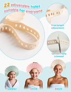 Kids Shower Cap, Baby Hair Washing Shield, Bath Visor for Toddlers, Bathing Head Face Eye Ear Protector, Air Cushioned Shampoo Caps with 20-Size Adjustment for 6Month+ to Adult (Pink)