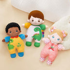 OUOZZZ 10" Soft Black Boy Baby Doll for 1 Year Old - Dinosaur Toys for 1 Year Old Birthday Christmas Plush Gift for Toddler Adorable First Buddy Doll